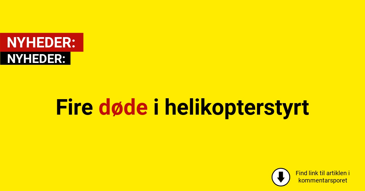 Fire døde i helikopterstyrt