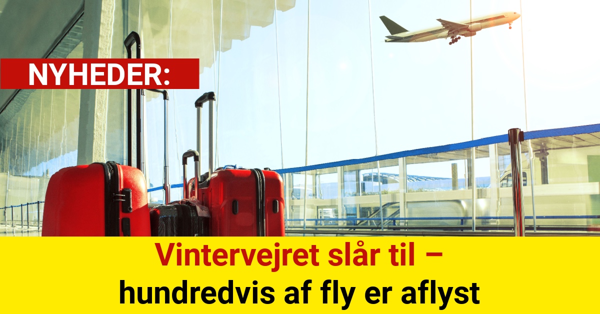 Vintervejret slår til – hundredvis af fly er aflyst