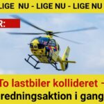 To lastbiler kørt sammen – stor redningsaktion i gang