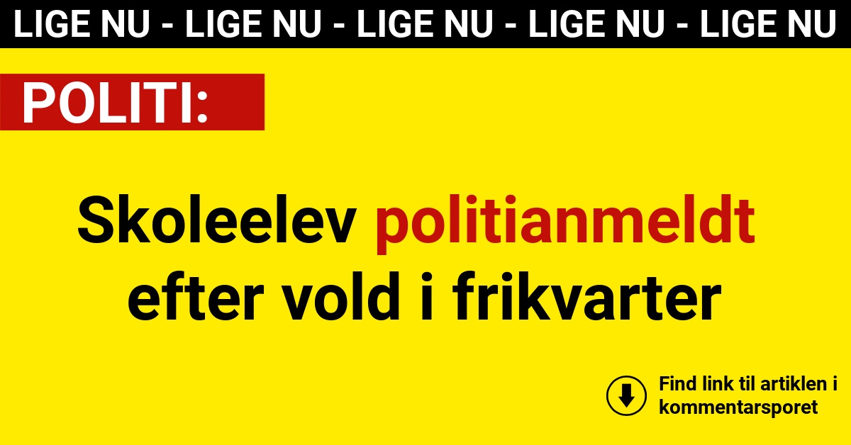 Skoleelev politianmeldt efter vold i frikvarter
