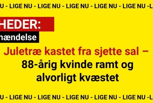 Juletræ kastet fra sjette sal – 88-årig kvinde ramt og alvorligt kvæstet