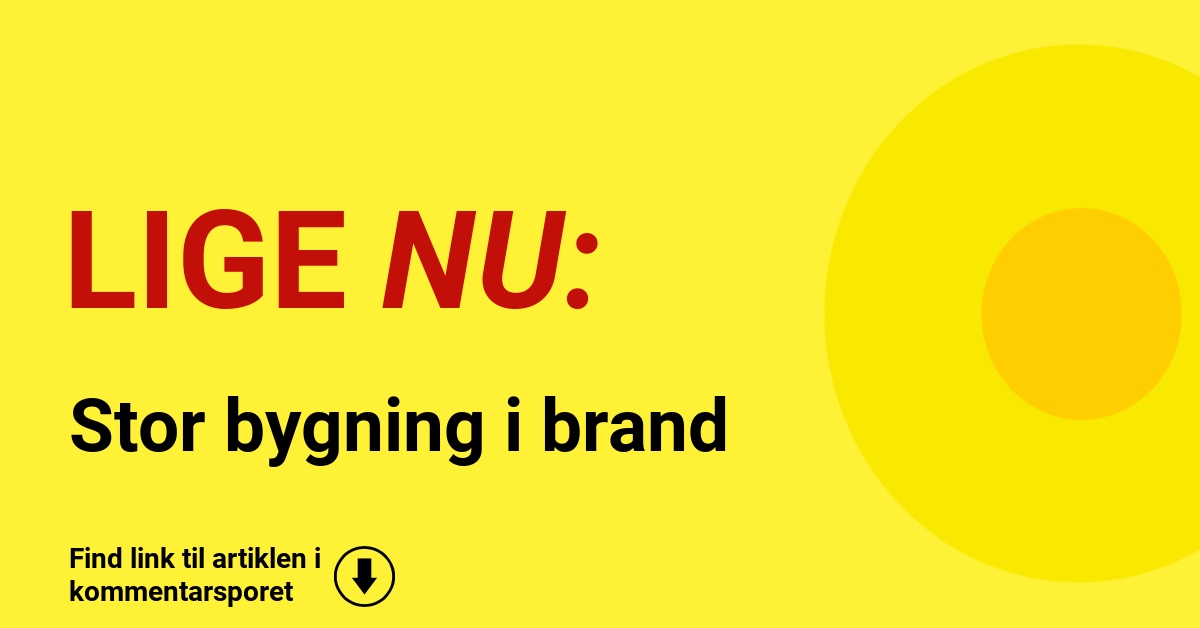 Stor bygning i brand