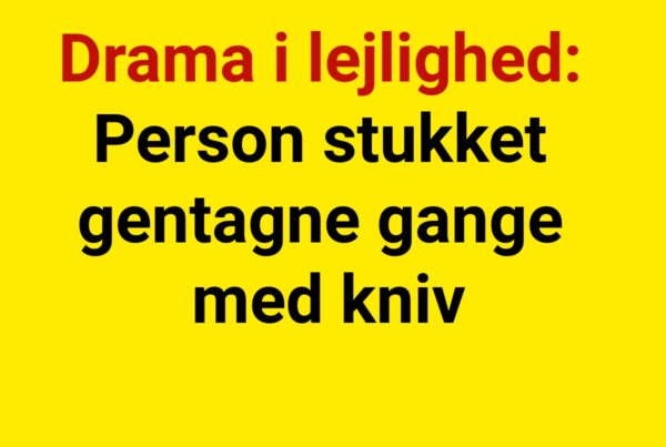 Drama i lejlighed: Person stukket gentagne gange med kniv