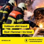 Voldsom elbil-brand: Stod i flammer i tre timer