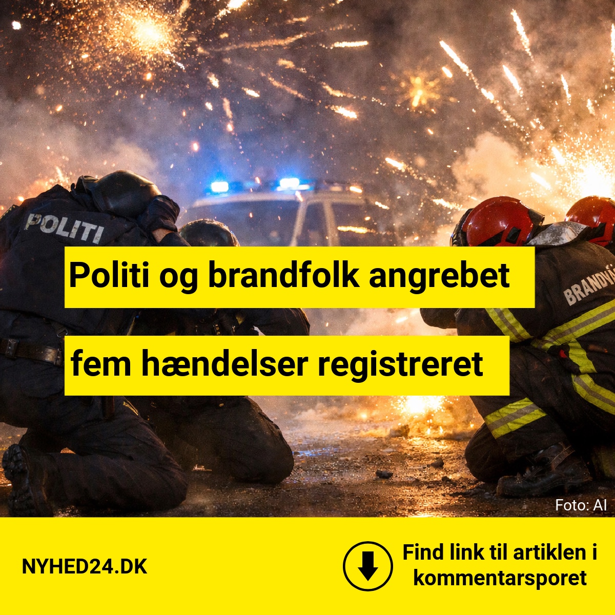 Brandfolk og politi beskudt – fem hændelser i nat
