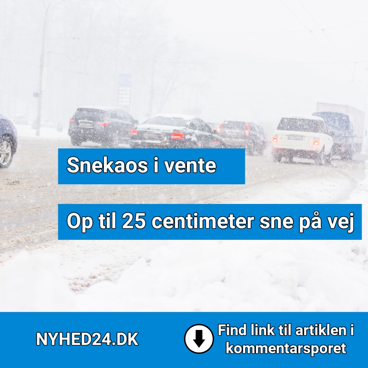 Vinteren slår til: Op til 25 centimeter sne på vej