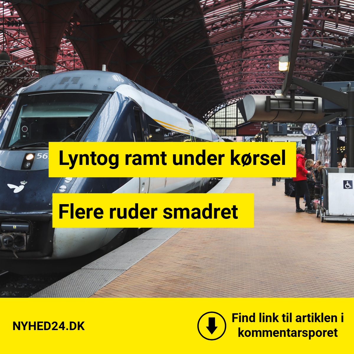 Mystisk hændelse: Lyntog fik knust ruder på vej mod Jylland