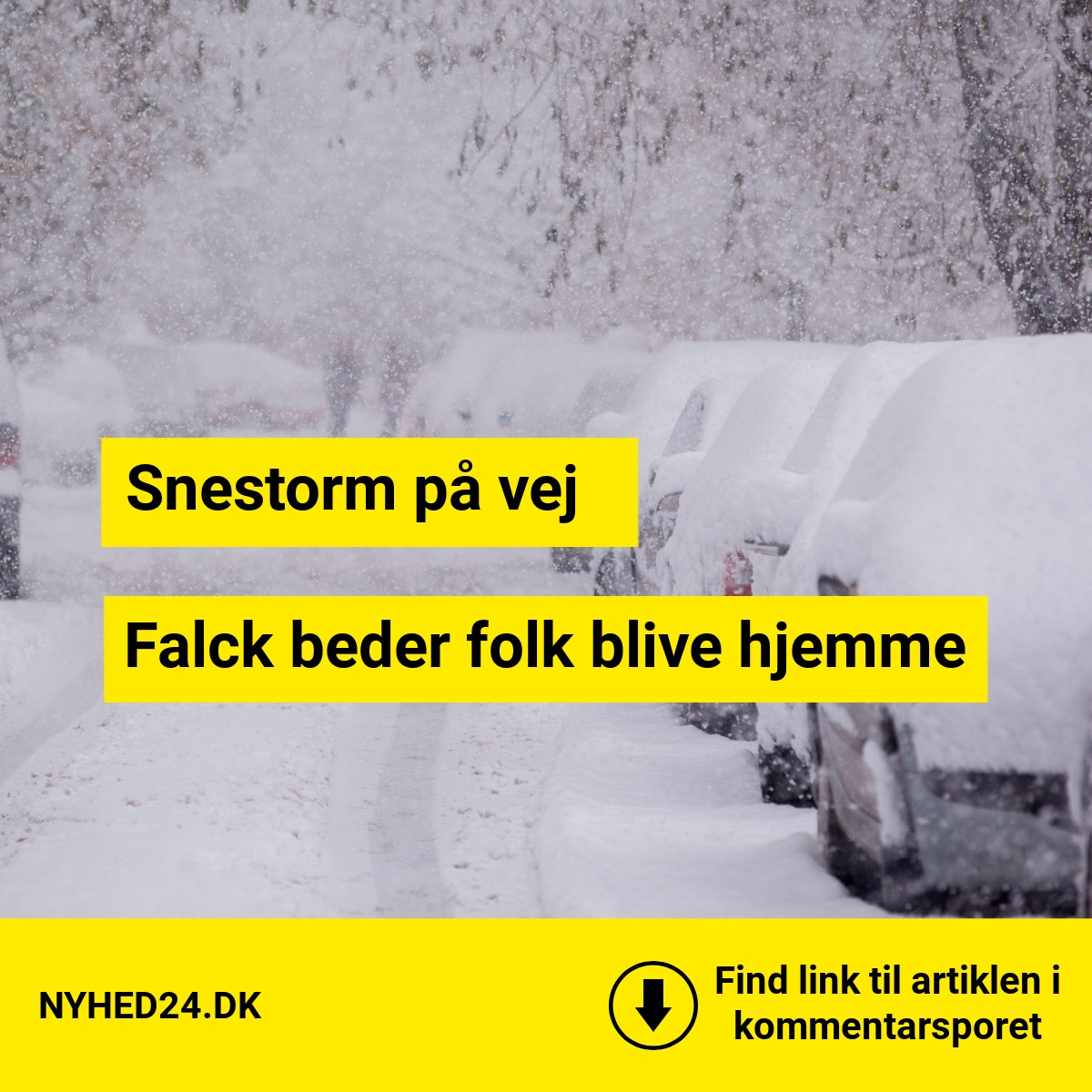 Falck beder folk blive hjemme: Snestorm på vej