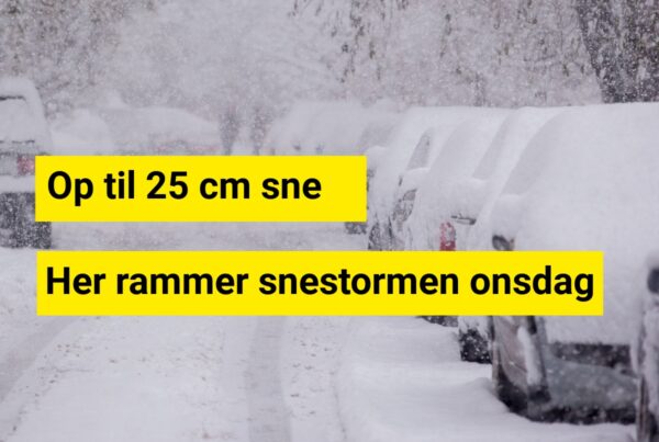 Op til 25 cm sne: Her rammer snestormen onsdag