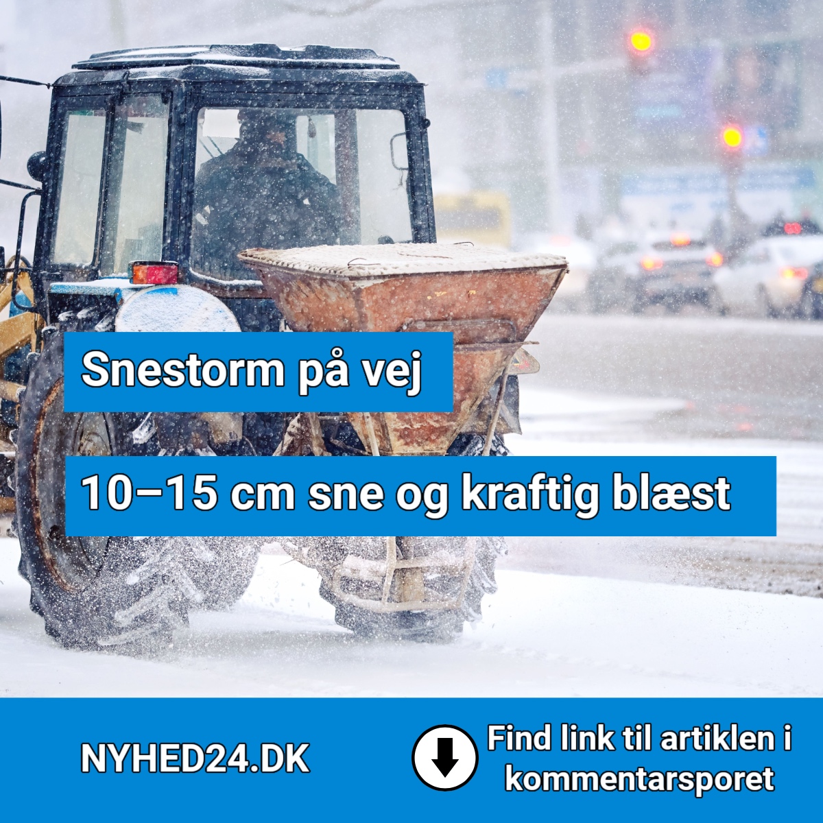 10–15 cm sne og kraftig blæst