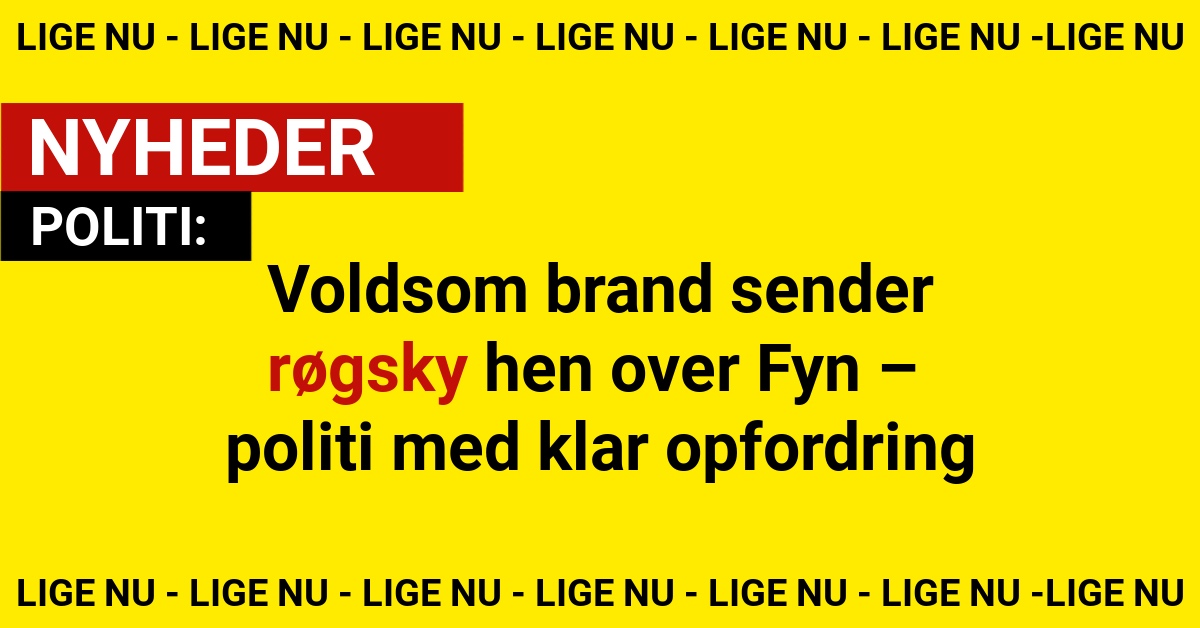Voldsom brand sender røgsky hen over Fyn – politi med klar opfordring