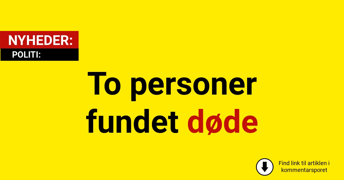 To personer fundet døde