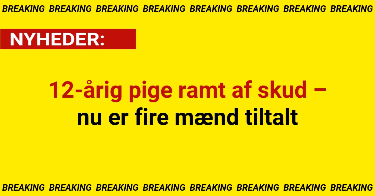 12-årig pige ramt af skud – nu er fire mænd tiltalt