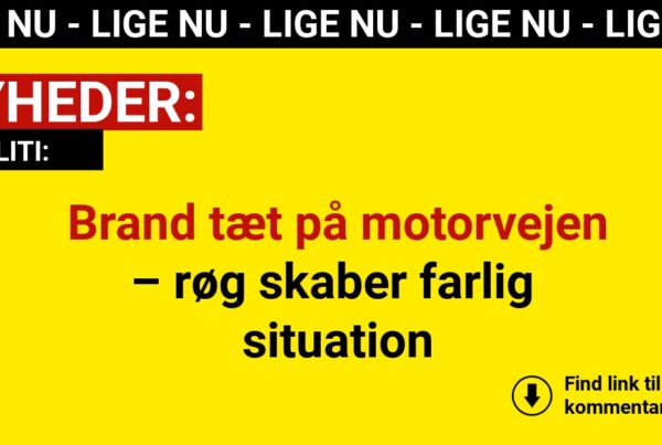 Brand tæt på motorvejen – røg skaber farlig situation
