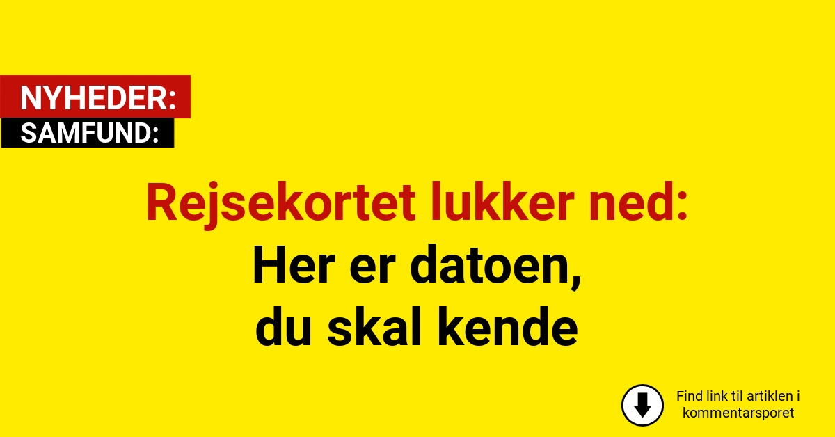 Rejsekortet lukker ned: Her er datoen, du skal kende