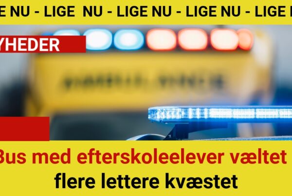 Bus med efterskoleelever væltet - flere lettere kvæstet