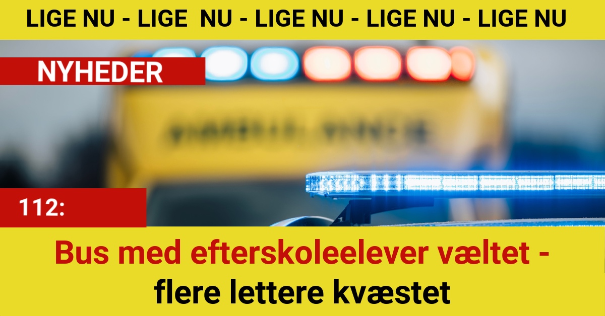 Bus med efterskoleelever væltet - flere lettere kvæstet