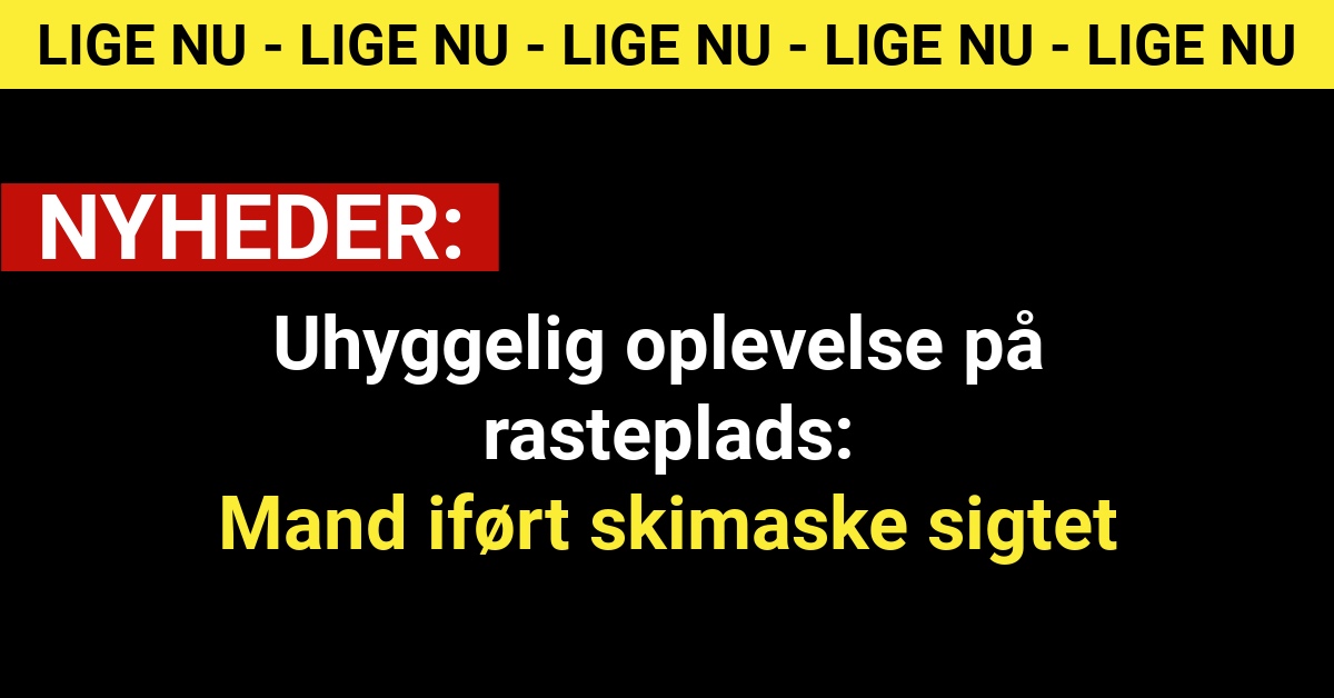 Uhyggelig oplevelse på rasteplads: Mand iført skimaske sigtet