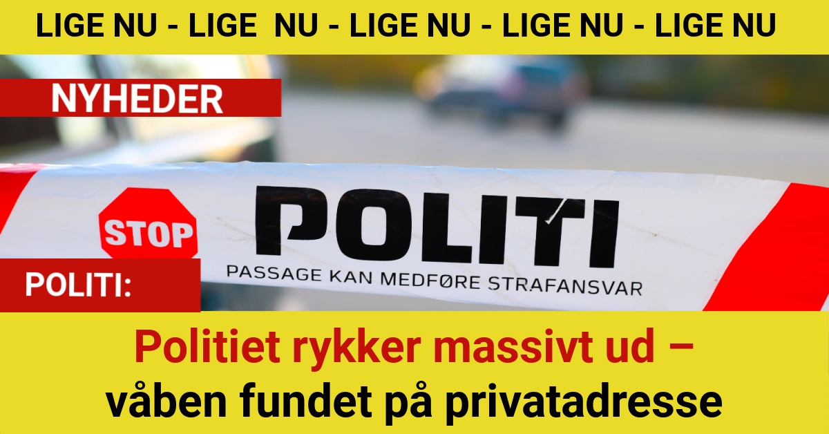 Politiet rykker massivt ud – våben fundet på privatadresse