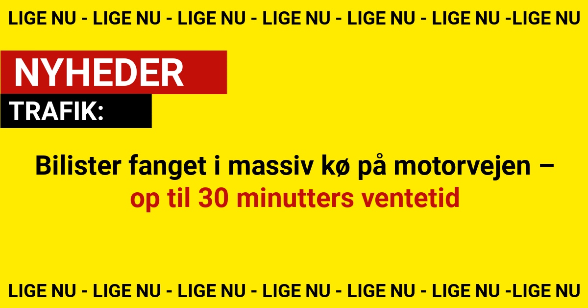 Bilister fanget i massiv kø på motorvejen – op til 30 minutters ventetid