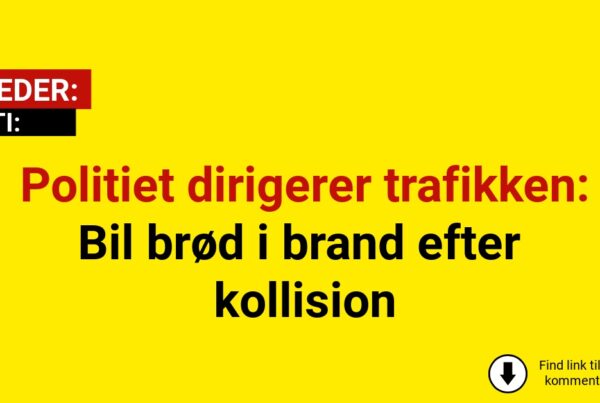 Politiet dirigerer trafikken: Bil brød i brand efter kollision