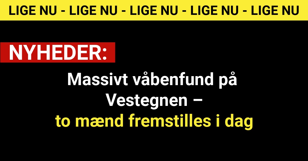 Massivt våbenfund på Vestegnen – to mænd fremstilles i dag
