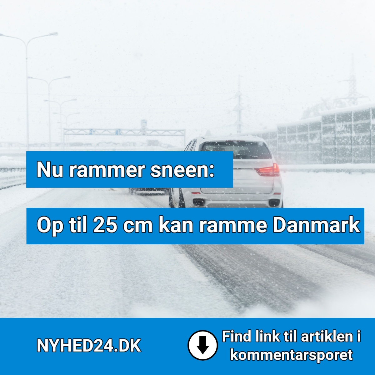 Vildt snevejr på vej: Op til 25 cm kan ramme Danmark