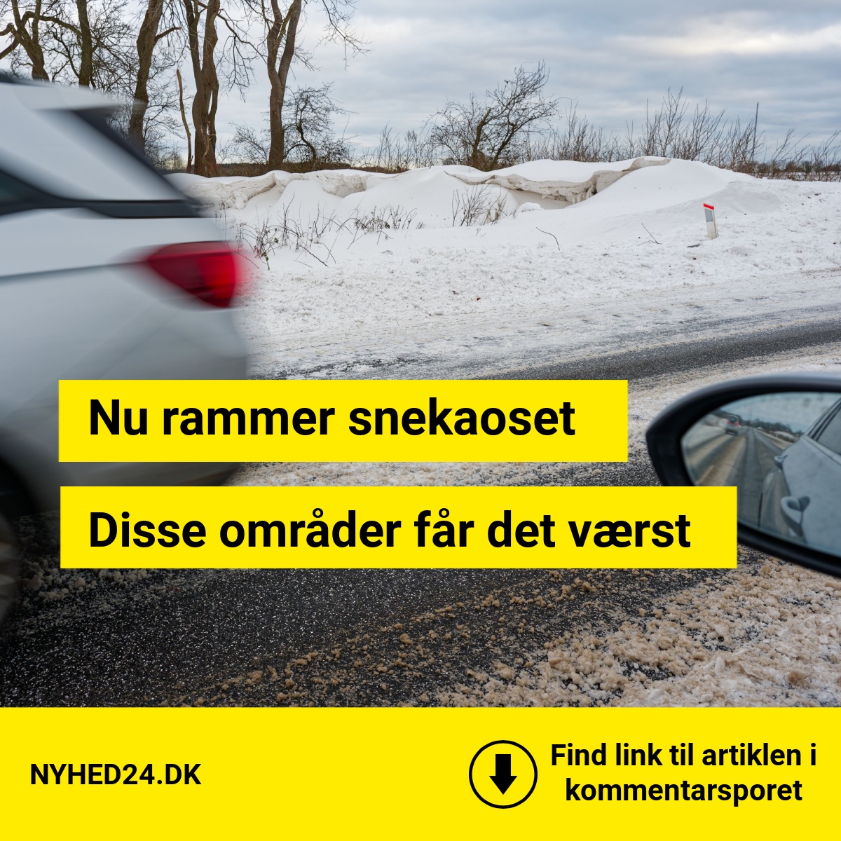 Nu bliver det alvor: Sne, kulde og snefygning rammer landet