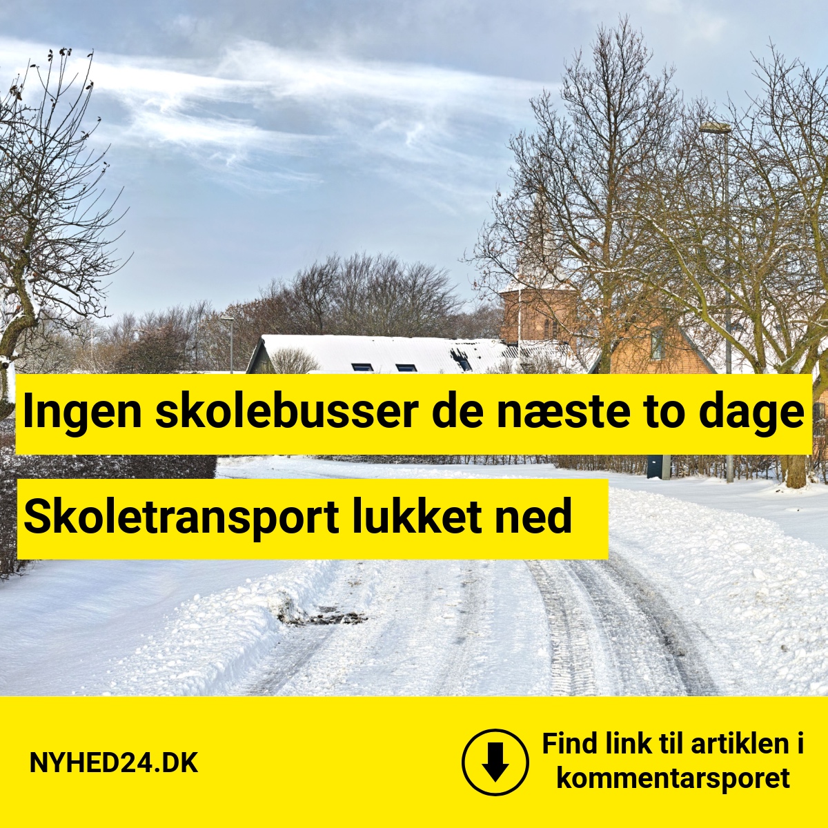 Snevejret rammer nu: Kommune stopper al skolekørsel