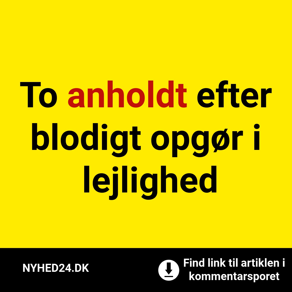 To anholdt efter blodigt opgør i lejlighed