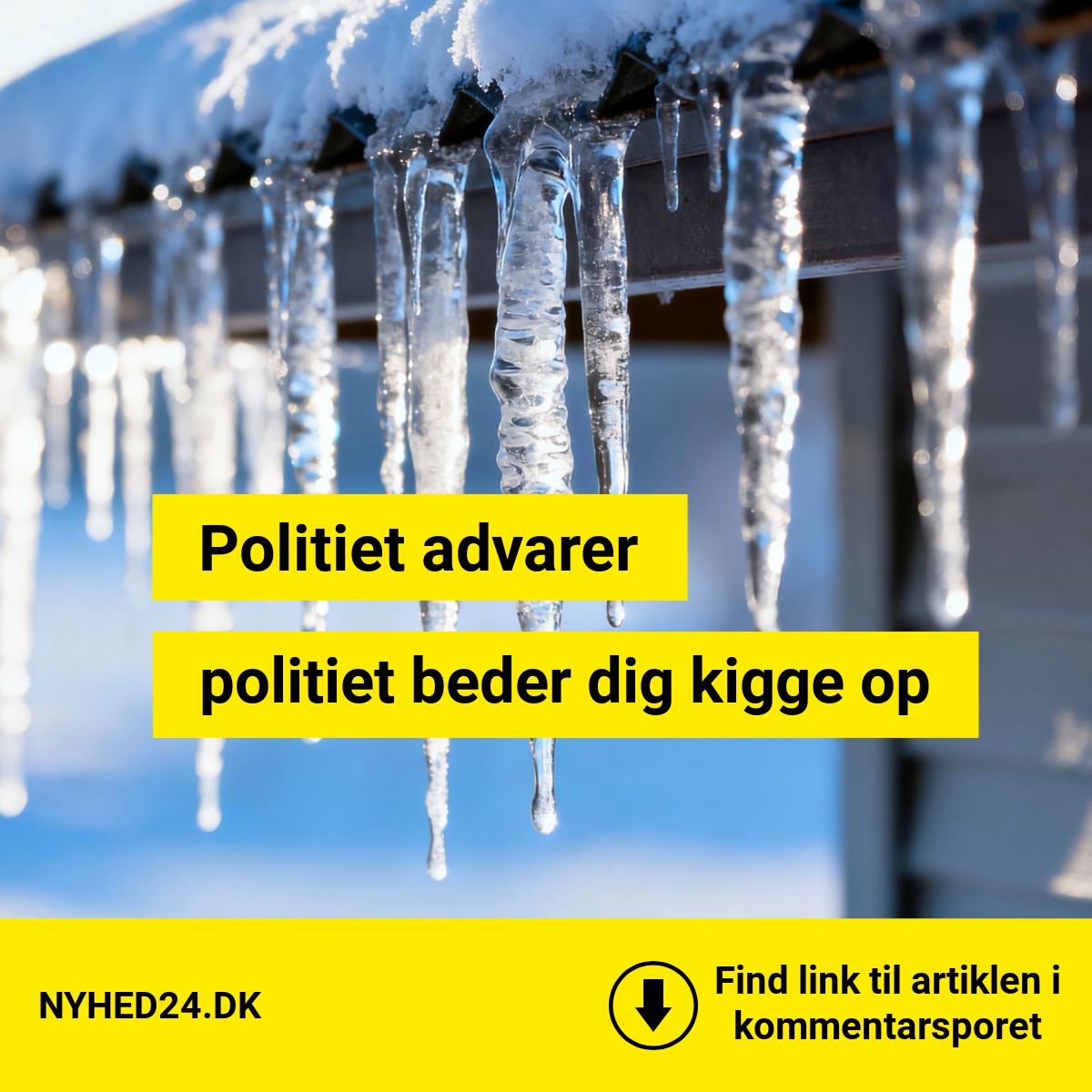 Biler og borgere ramt: Politiet advarer om sne og istapper fra tagene