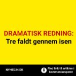DRAMATISK REDNING: Tre faldt gennem isen