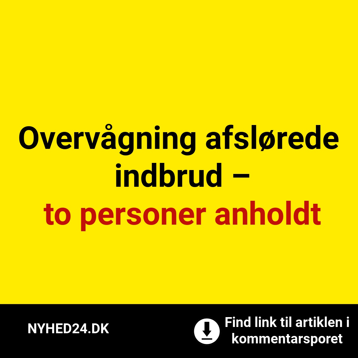 Overvågning afslørede indbrud – to personer anholdt