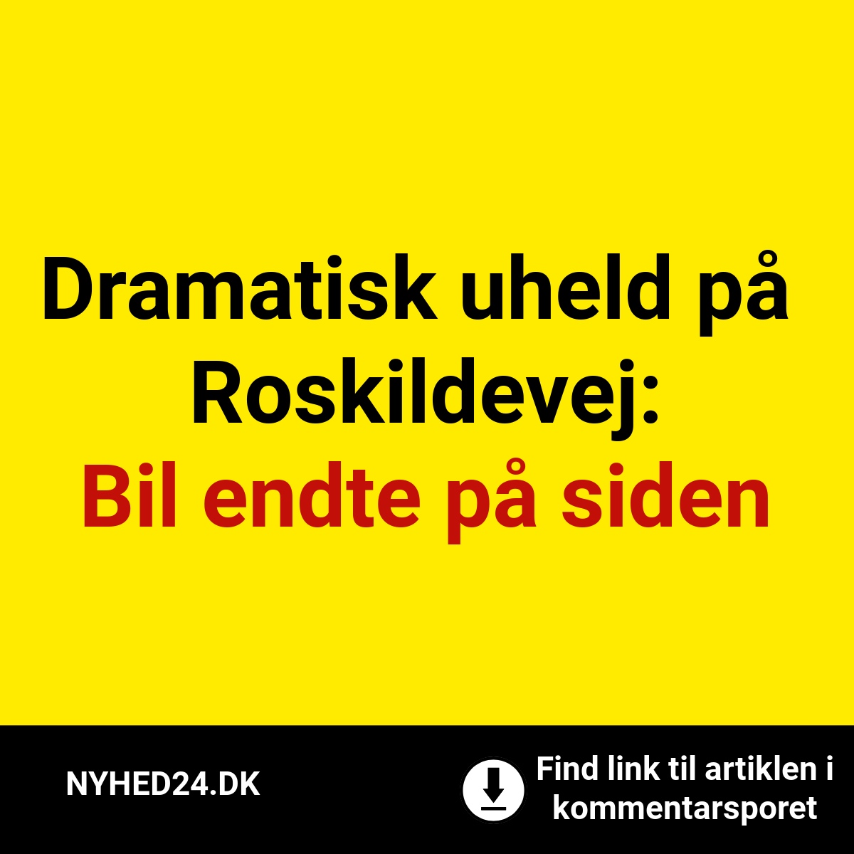 Dramatisk uheld: Bil endte på siden