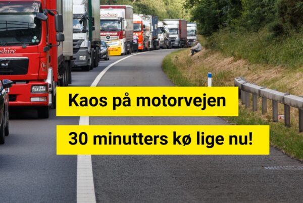 Kaos på motorvejen – 30 minutters kø lige nu!