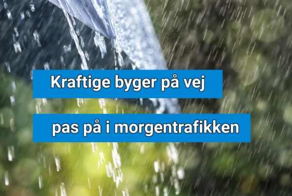 Kraftige byger på vej: her bliver det værst