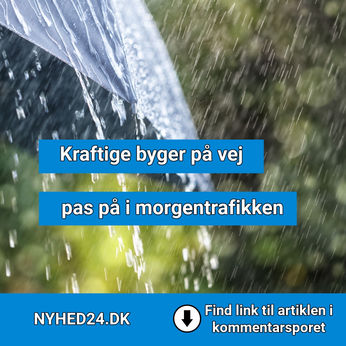 Kraftige byger på vej: her bliver det værst