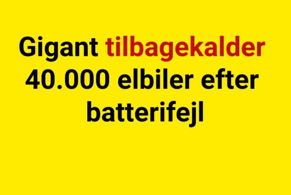 Gigant tilbagekalder 40.000 elbiler efter batterifejl