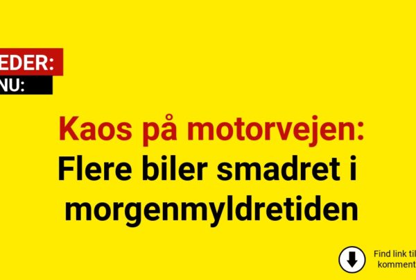 Kaos på motorvejen: Flere biler smadret i morgenmyldretiden