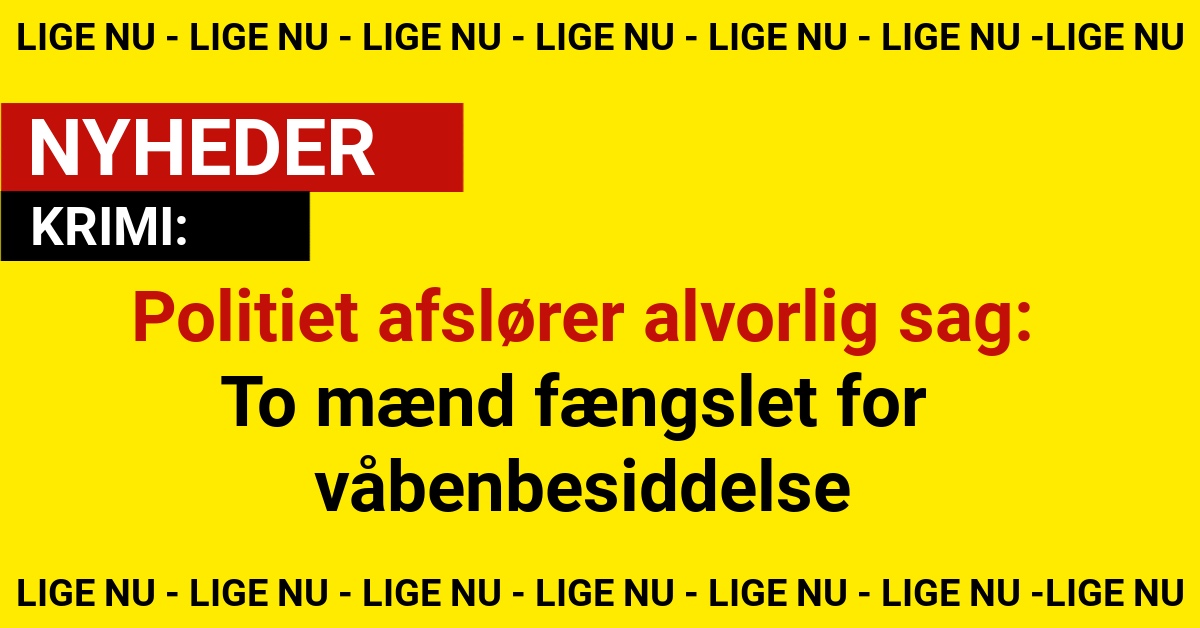 Politiet afslører alvorlig sag: To mænd fængslet for våbenbesiddelse