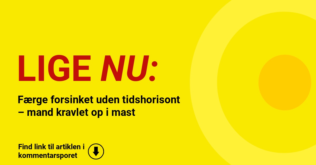 Færge forsinket uden tidshorisont – mand kravlet op i mast