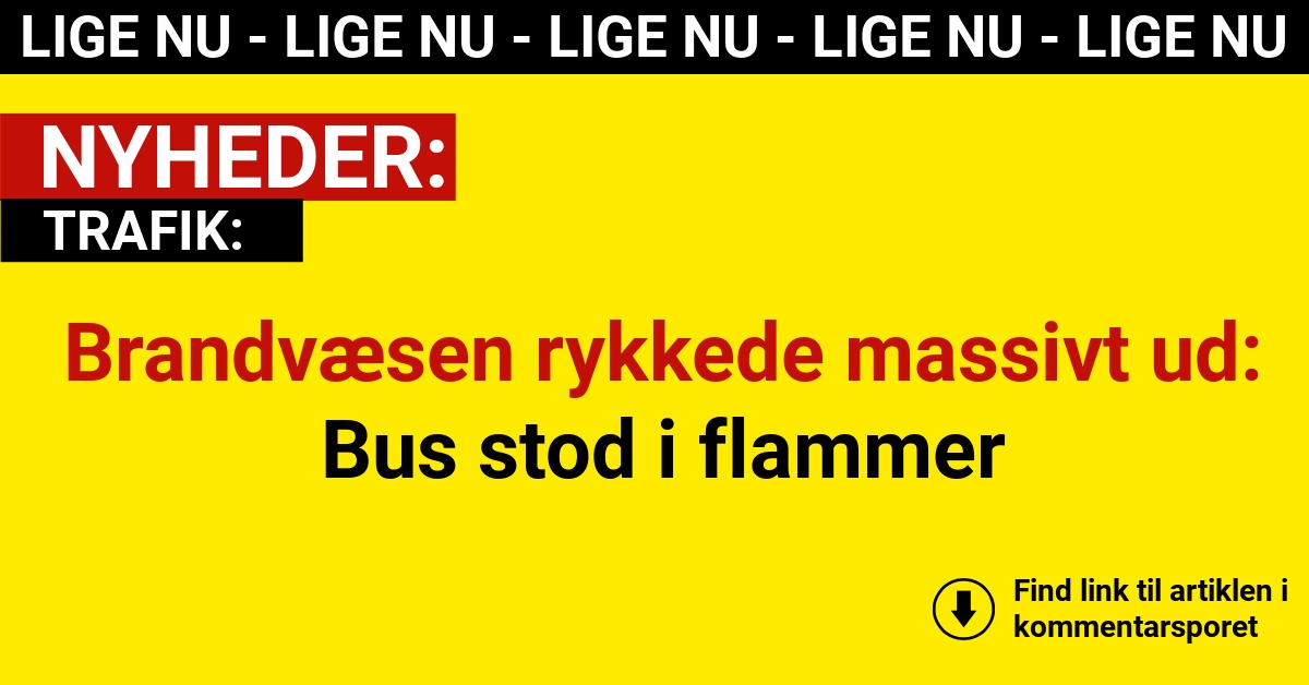 Brandvæsen rykkede massivt ud: Bus stod i flammer