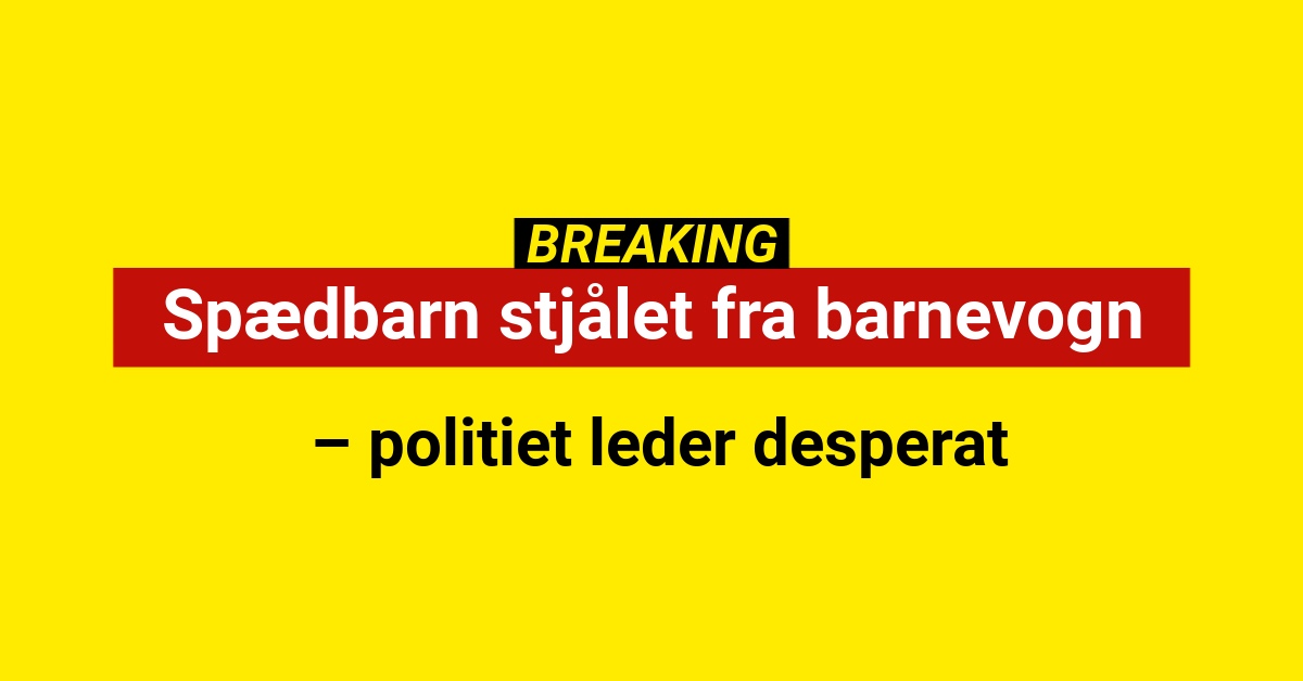 BREAKING: Spædbarn stjålet fra barnevogn – politiet leder desperat