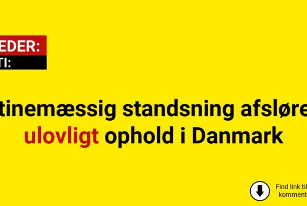 Rutinemæssig standsning afslørede ulovligt ophold i Danmark