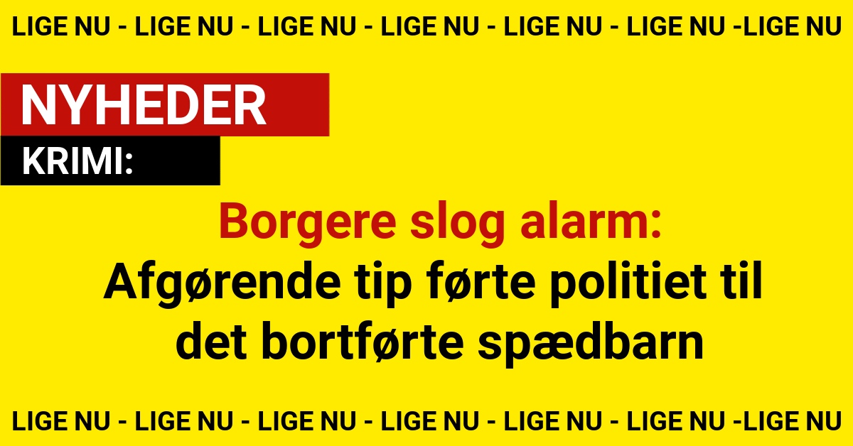 Borgere slog alarm: Afgørende tip førte politiet til det bortførte spædbarn