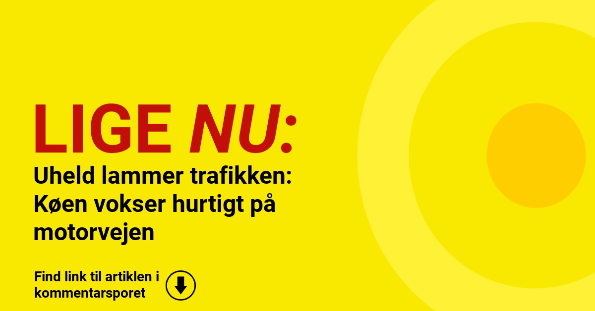 Uheld lammer trafikken: Køen vokser hurtigt på motorvejen