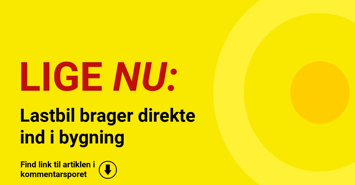 Lastbil brager direkte ind i bygning