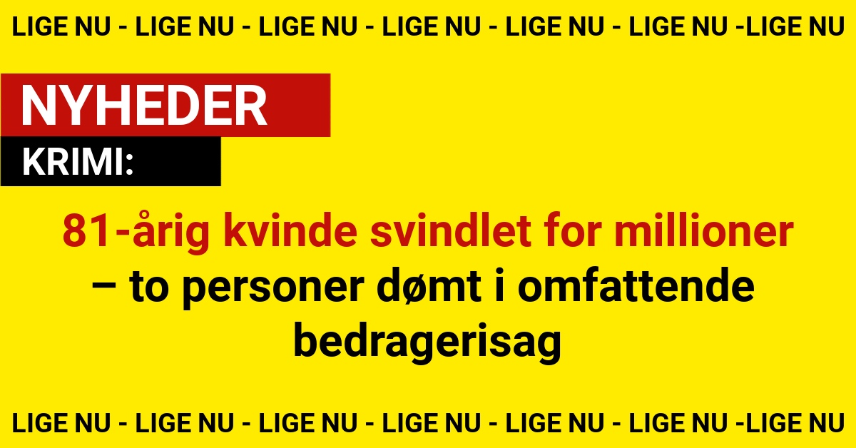 81-årig kvinde svindlet for millioner – to personer dømt i omfattende bedragerisag