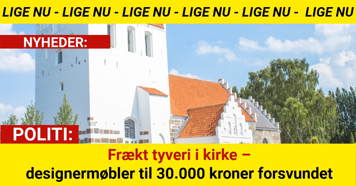 Frækt tyveri i kirke – designermøbler til 30.000 kroner forsvundet