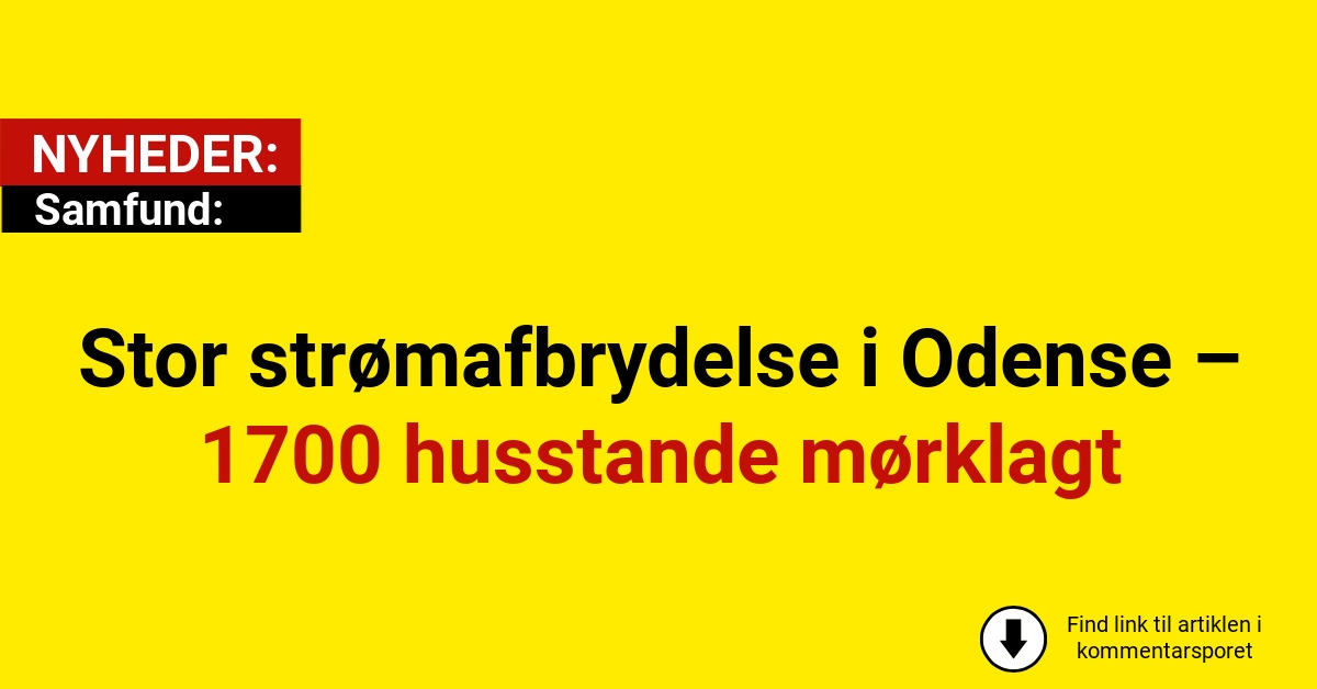 Stor strømafbrydelse i Odense – 1700 husstande mørklagt